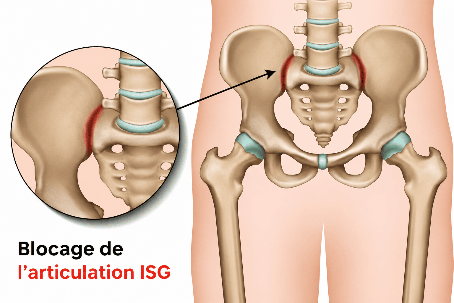 Illustration de l’articulation sacro-iliaque