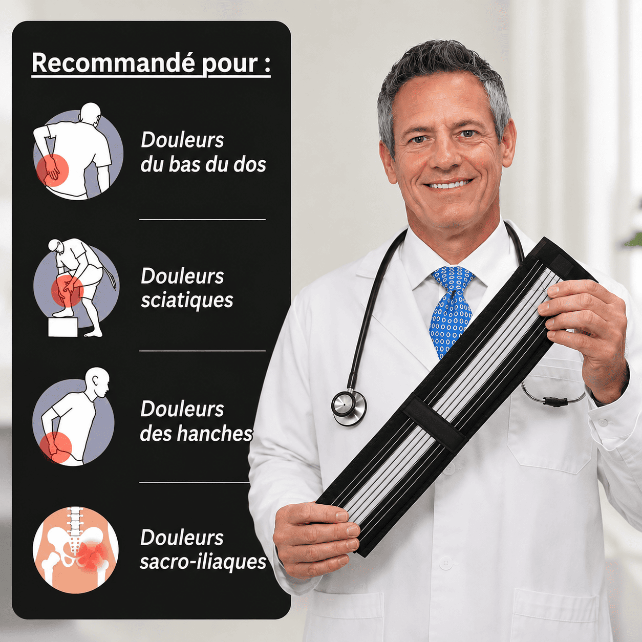 Ceinture Orthopédique de soutien sacro-iliaque